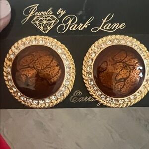 Park Lane Panther Enamel Pave Earrings